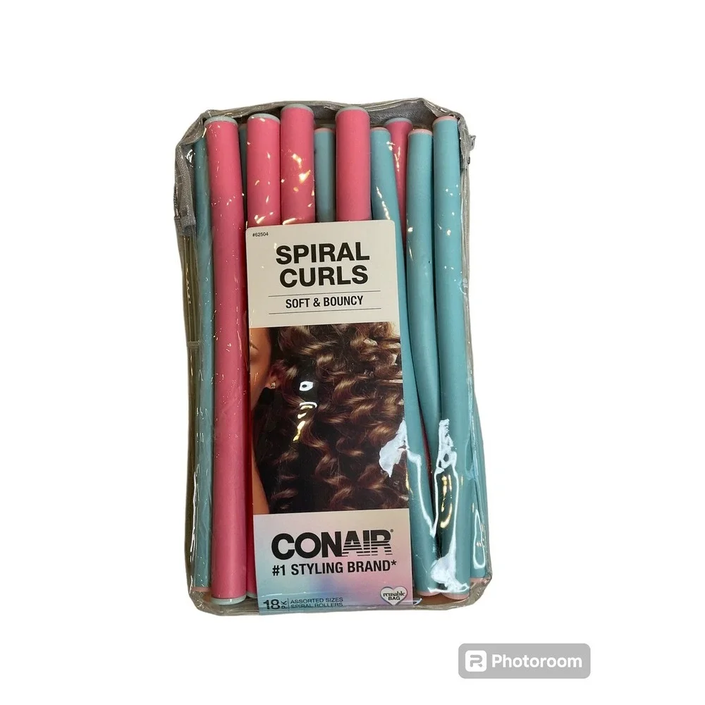 Conair Spiral Curls 18 Spiral Rollers Blue Pink‎